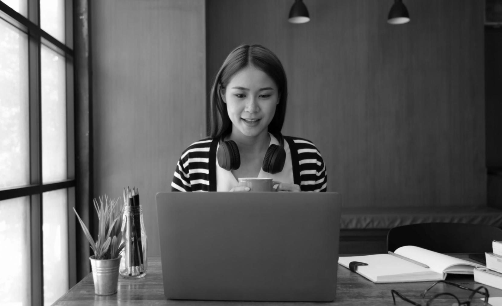 Content creator workspace with professional video equipment and editing setup
